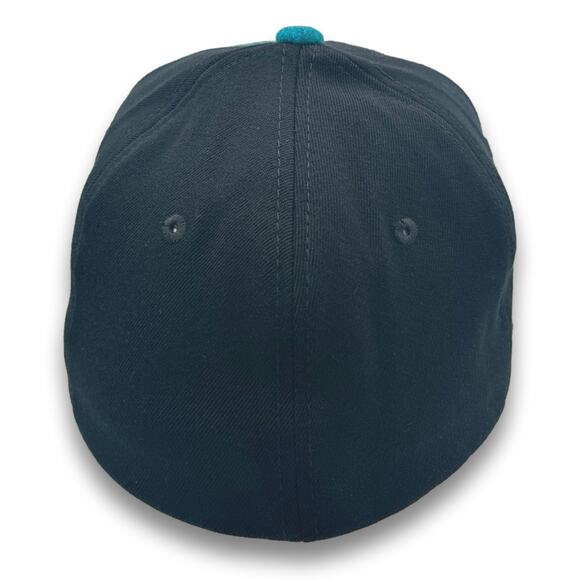 Plaid Teal Baseball Cap Flat Bill One Size Flex Fitting Spandex Lumberjack Hat - Picture 5 of 9